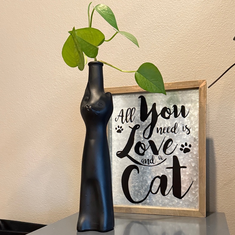Black Cat-Shaped Vase